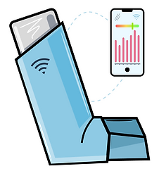 Inhaler illustration linked to phone app