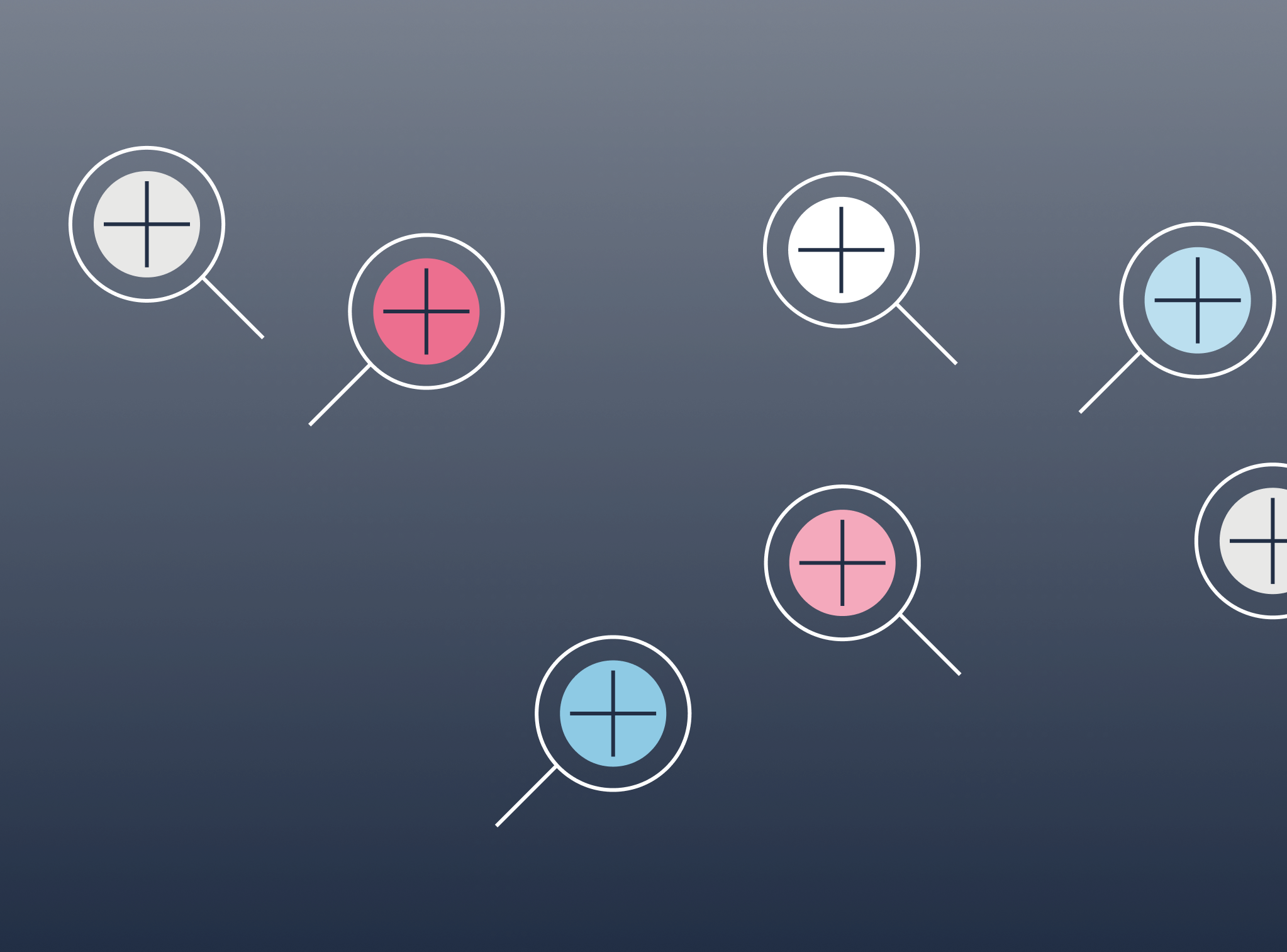 Dotted world map with magnifier pins marking priority markets