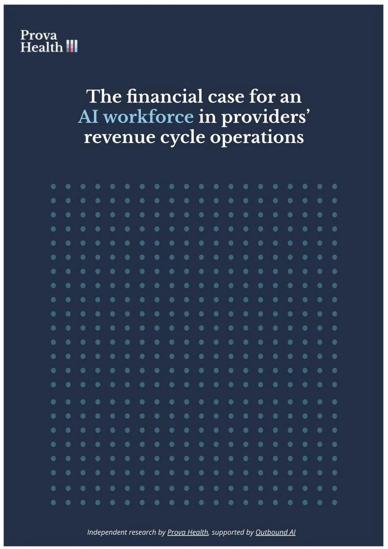 Cover of the white paper: The financial case for an AI workforce in providers’ revenue cycle operations